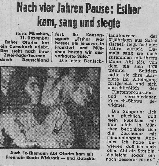 Esther Ofarim - Deutsches Theater 1972