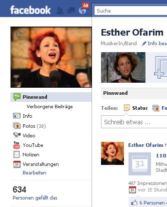 Esther Ofarim at facebook