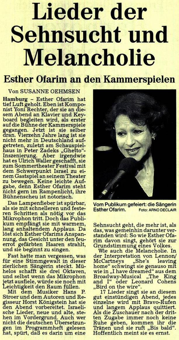 Hamburger Abendblatt - Esther Ofarim