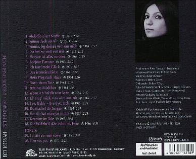 back of the CD Melodie einer Nacht by Esther Ofarim