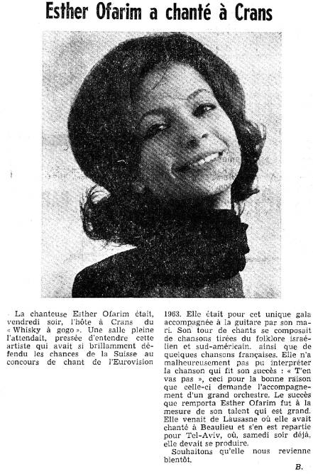 Esther Ofarim in Switzerland, 1964