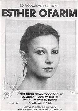 Esther Ofarim live in New York 1982 in the Avery Fisher Hall