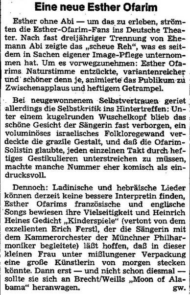 Esther Ofarim - Jahrhunderthalle 1972