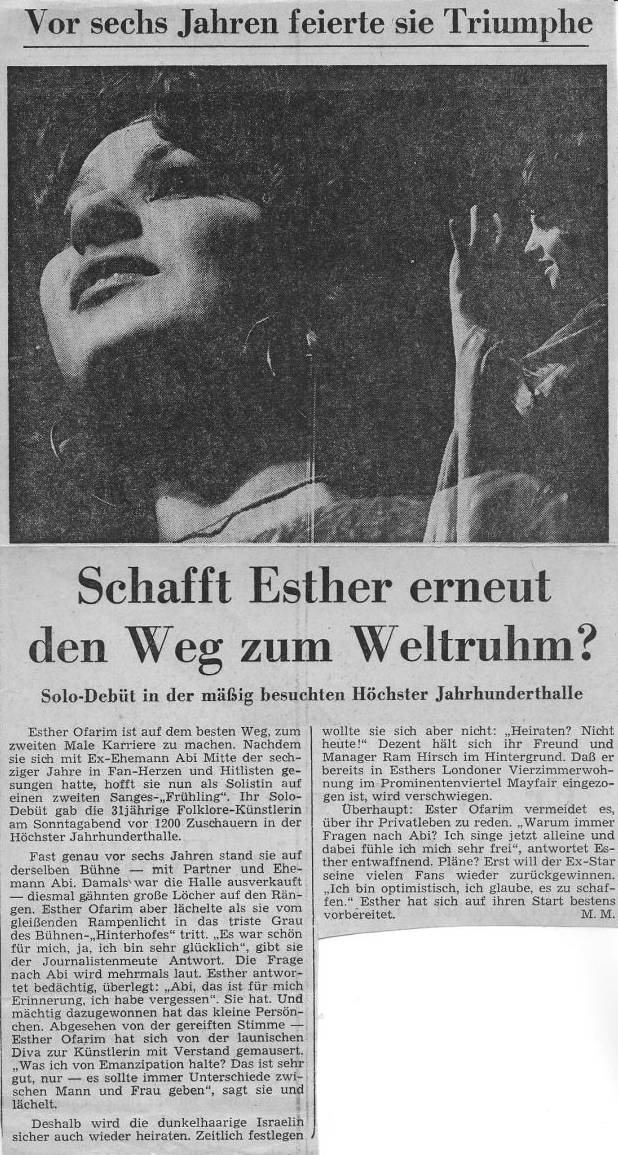 Esther Ofarim - Jahrhunderthalle 1972