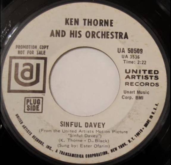 Esther Ofarim - Sinful Davey - Promo Single, 1969